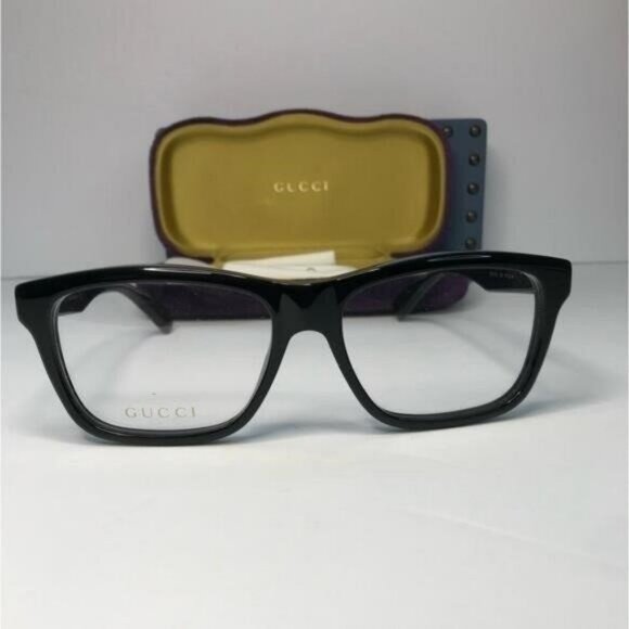 💯 - New Authentic Gucci GG1177O Eyeglasses 004 - Black - Transparent - Picture 9 of 11
